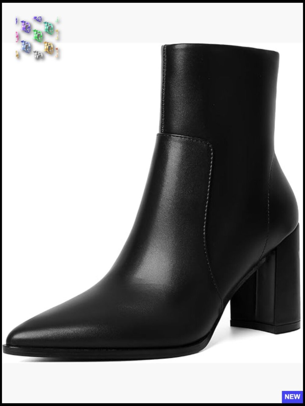 Chunky Heel Ankle Boots Pointed Toe Pull On Stacked Heel Fall Bootie